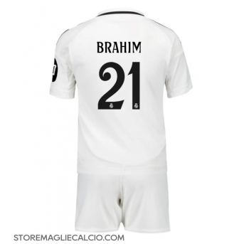 Real Madrid Brahim Diaz #21 Maglia Gara Casa Repliche 2024-25 Bambino